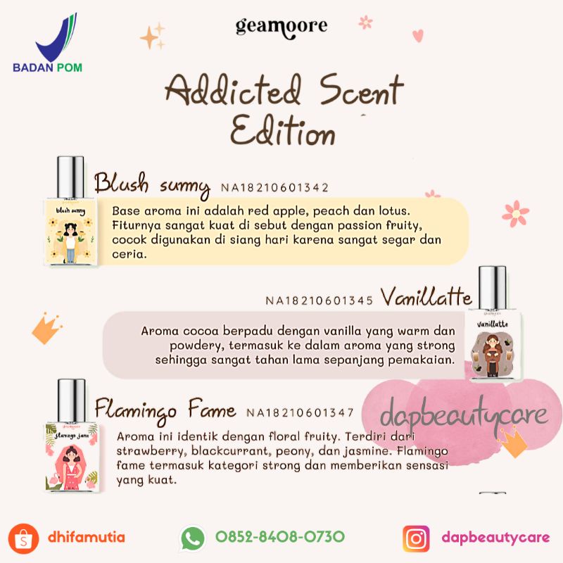 READY‼️ GEAMOORE ADDICTED SERIES 5ML 15ML/ PARFUM GEAMOORE ADDICTED SERIES ROLL ON SPRAY-1