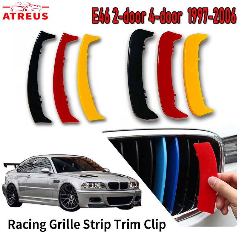 3 Pcs Strip Trim Grill Mobil Balap BMW E46 Copue 3 Series Touring Compact 1997-2004 Bahan ABS