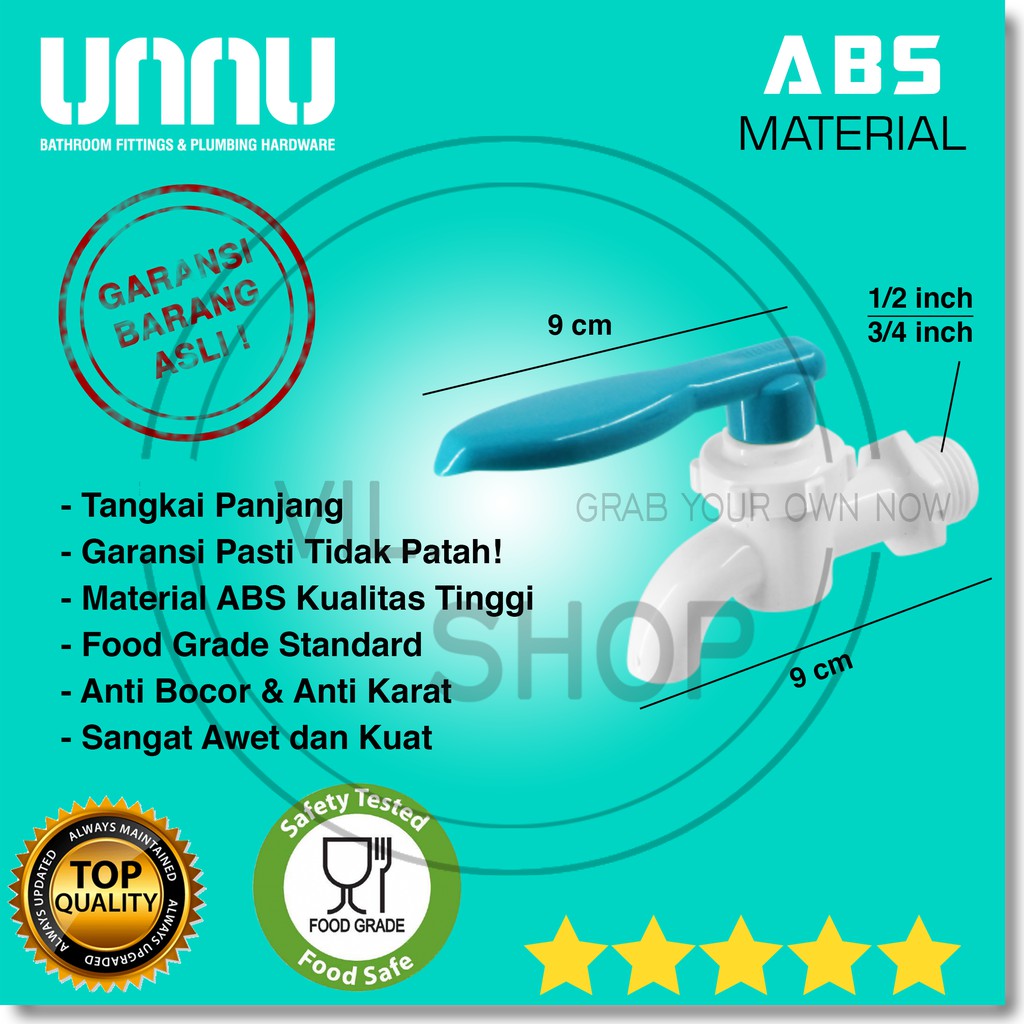 Keran Kran Tembok Taman Bibcock Unnu Asli 1 2 3 4 In Inch Gtp01 Abs Pvc Plastik Premium Bagus Onda Shopee Indonesia