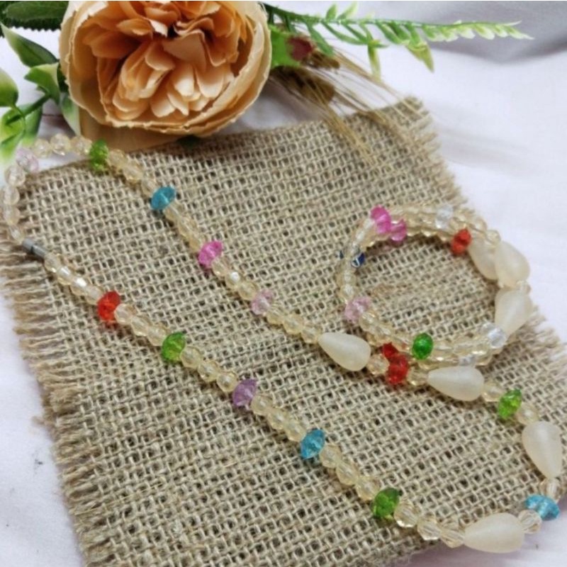 Kalung Anak Set Kalung Gelang Kristal Isi 1 Set