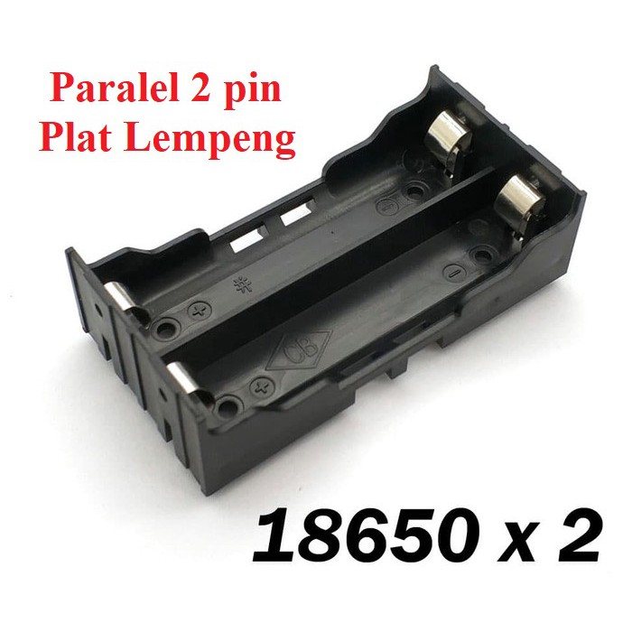 Holder Baterai Paralel 2 slot 18650 Casing Battery Plat Lempengan Kotak Batere