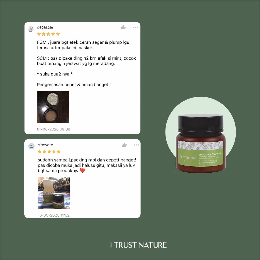 I TRUST NATURE Spirulina Clay Mask - Clarifying &amp; Refreshing