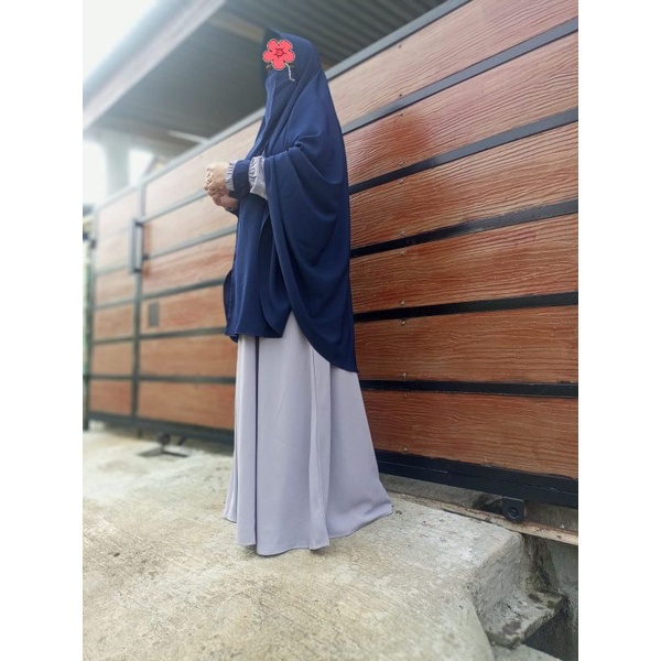 Gamis syari wolfis wolpeach wolpis kombinasi set khimar cadar murah