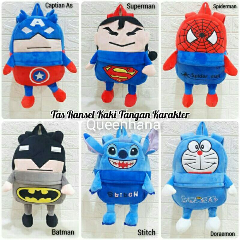 Tas Ransel Boneka Karakter / Backpack Boneka Anak / Tas Anak Boneka Karakter