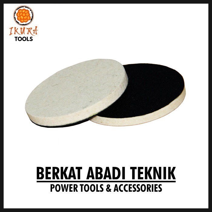 New Busa Spon Poles Kaca Mobil Baret Jamur 4 5 Inch Wool Felt Glass Polishing Wheel Pad Velcro