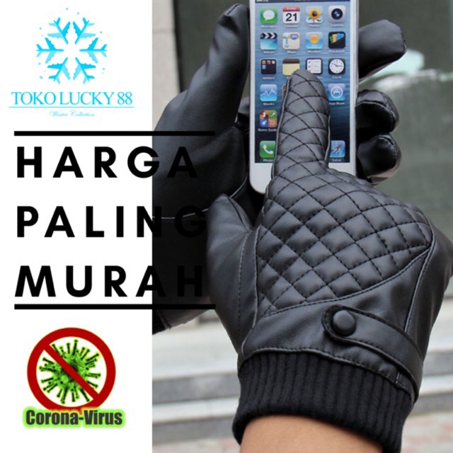 IMPORT Glove Leather Man Genuine Original Fur Thermal Sarung tangan Kulit Asli touchscreen bulu musim dingin