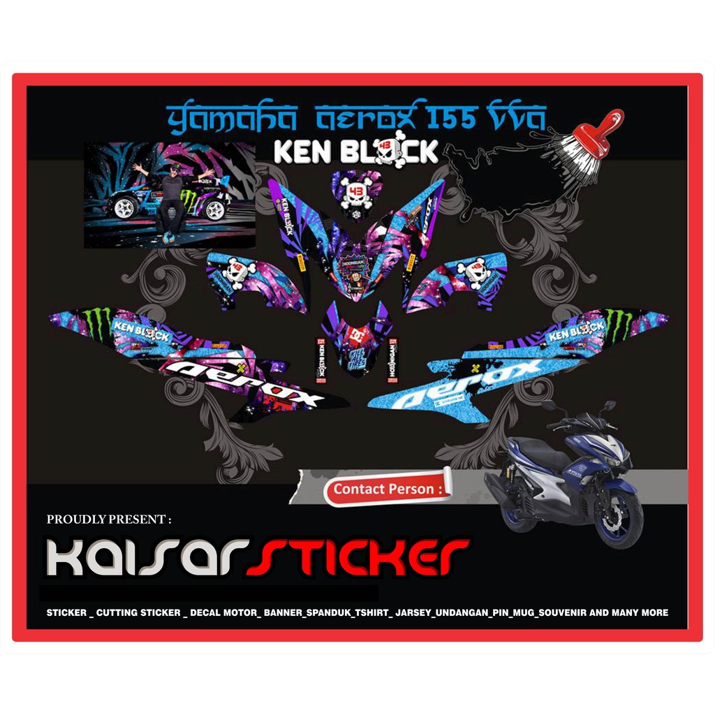 Decal Aerox 155 VVA Stiker Aerox 155 VVA Sticker Decal Aerox 155 Honigan 43