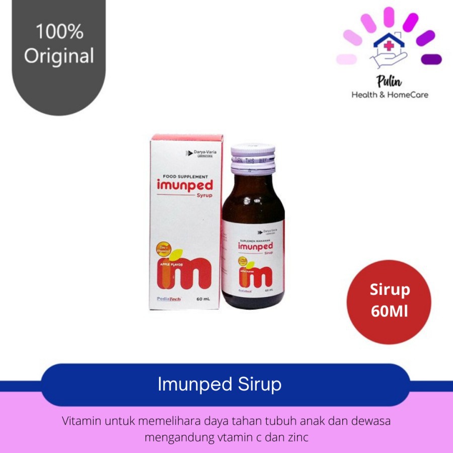 

Imunped Syrup 60Ml / Suplemen Anak / Vitamin C & Zinc Sulfat