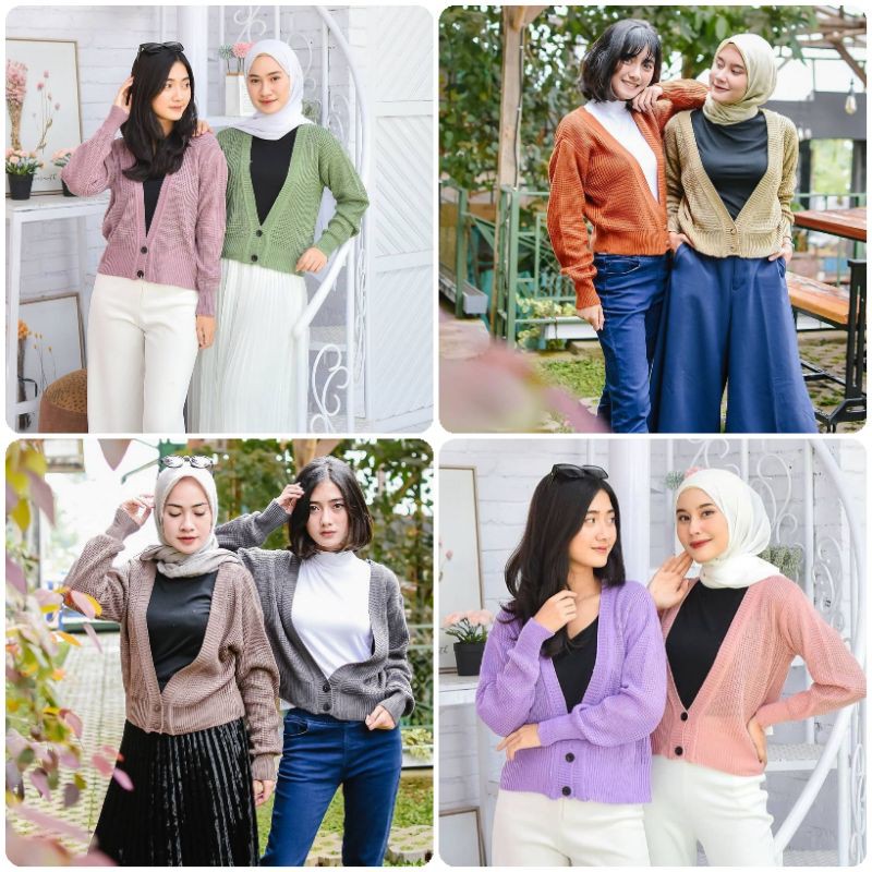 One button cardi knit/cardigan rajut wanita/knitted cardi basic 1 kancing/cardigan cewek basic