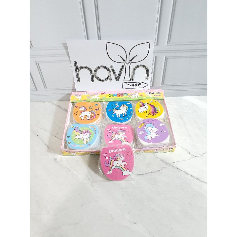 (24pc) penghapus murah/hapusan karakter/stip fancy/OB KECIL-Unicorn