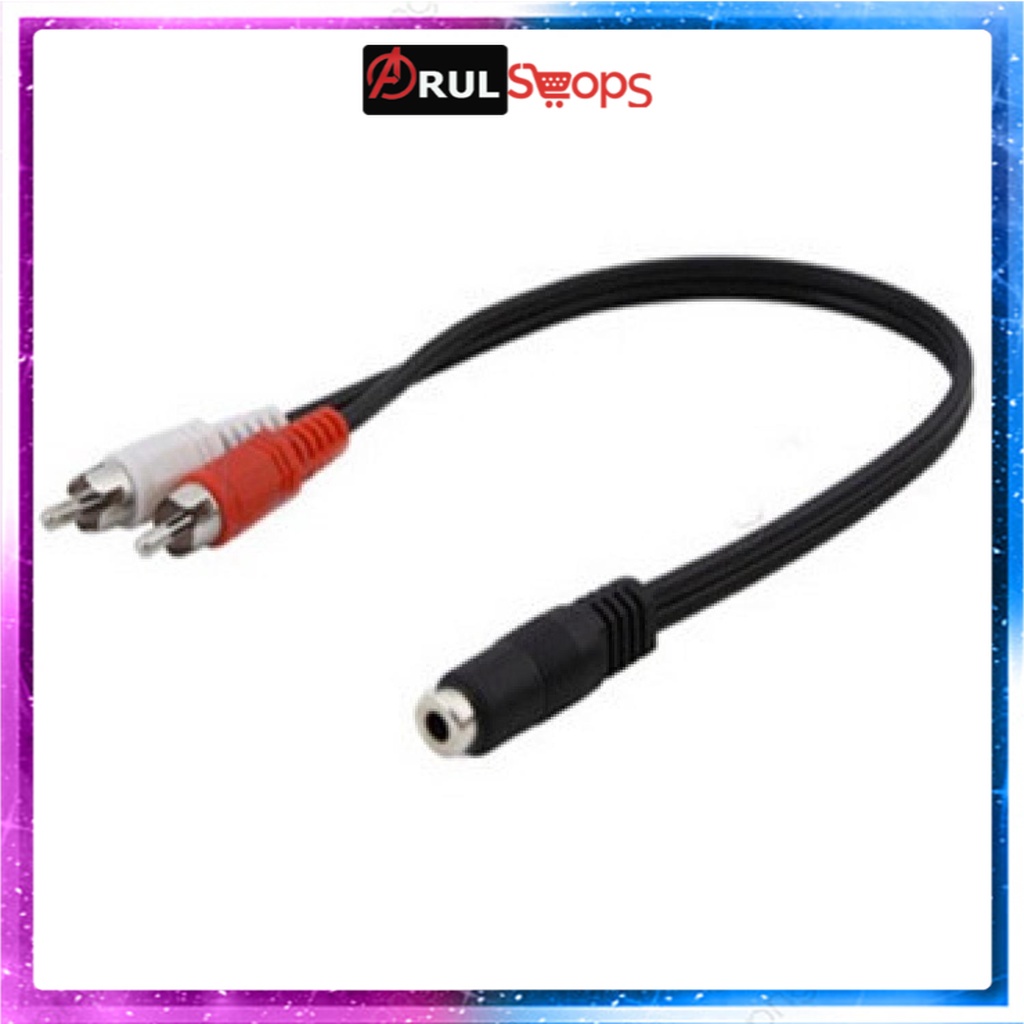 Kabel Adapter Audio 3.5mm Female ke RCA Male HiFi 40cm