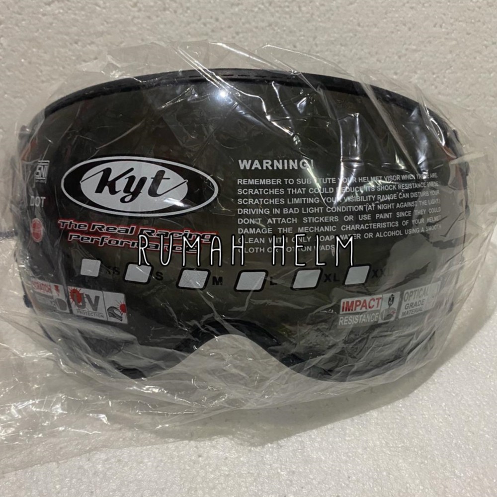 Kaca Helm KYT Elsico Riben Hitam Smoke Original
