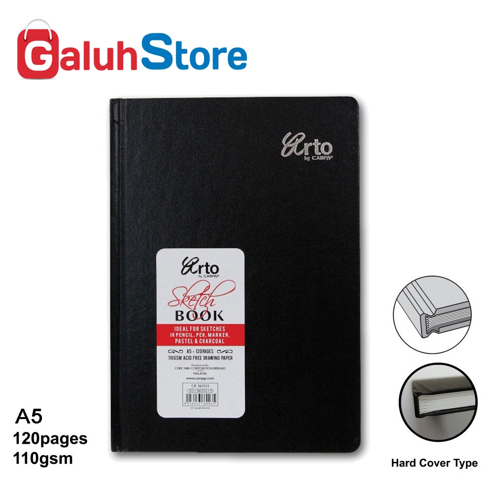 

Arto Sketch Book / Sketsa / Buku Gambar A5 Hard Cover 120 sheets