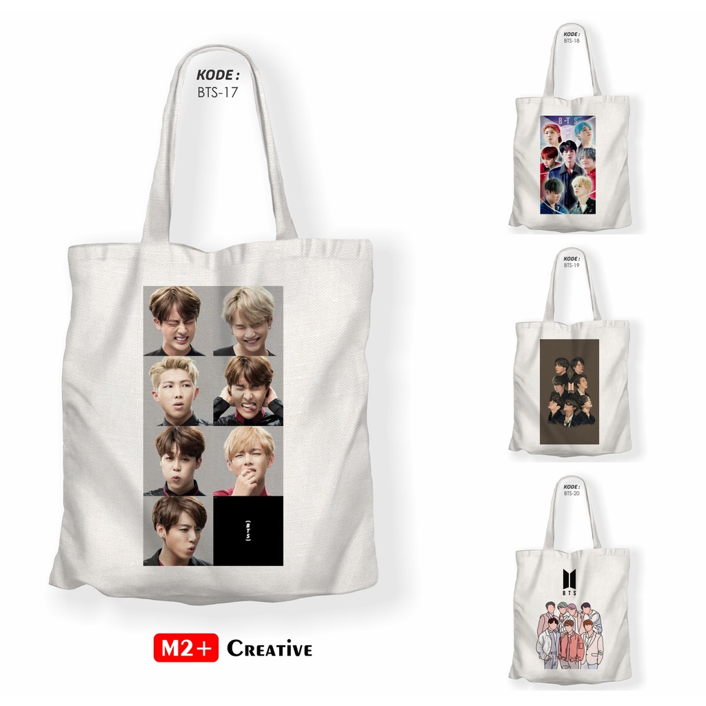 Totebag BTS ARMY Terbaru Aesthetic Tote Bag Kanvas Putih Estetik Tas Totebag Wanita Seri 17-20
