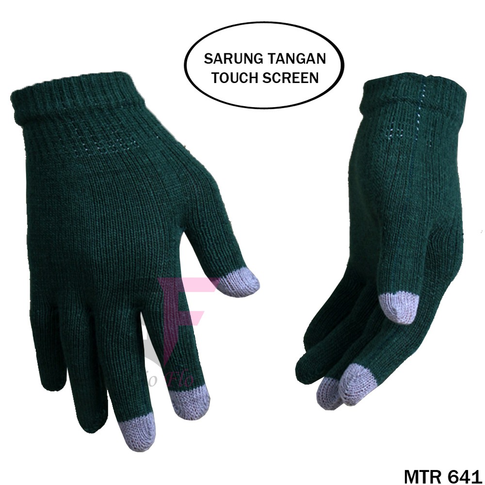 GIOFLO Sarung Tangan Touch Screen Sepeda Motor Layar Sentuh Full Jari Finger Rajut (Banyak Pilihan)