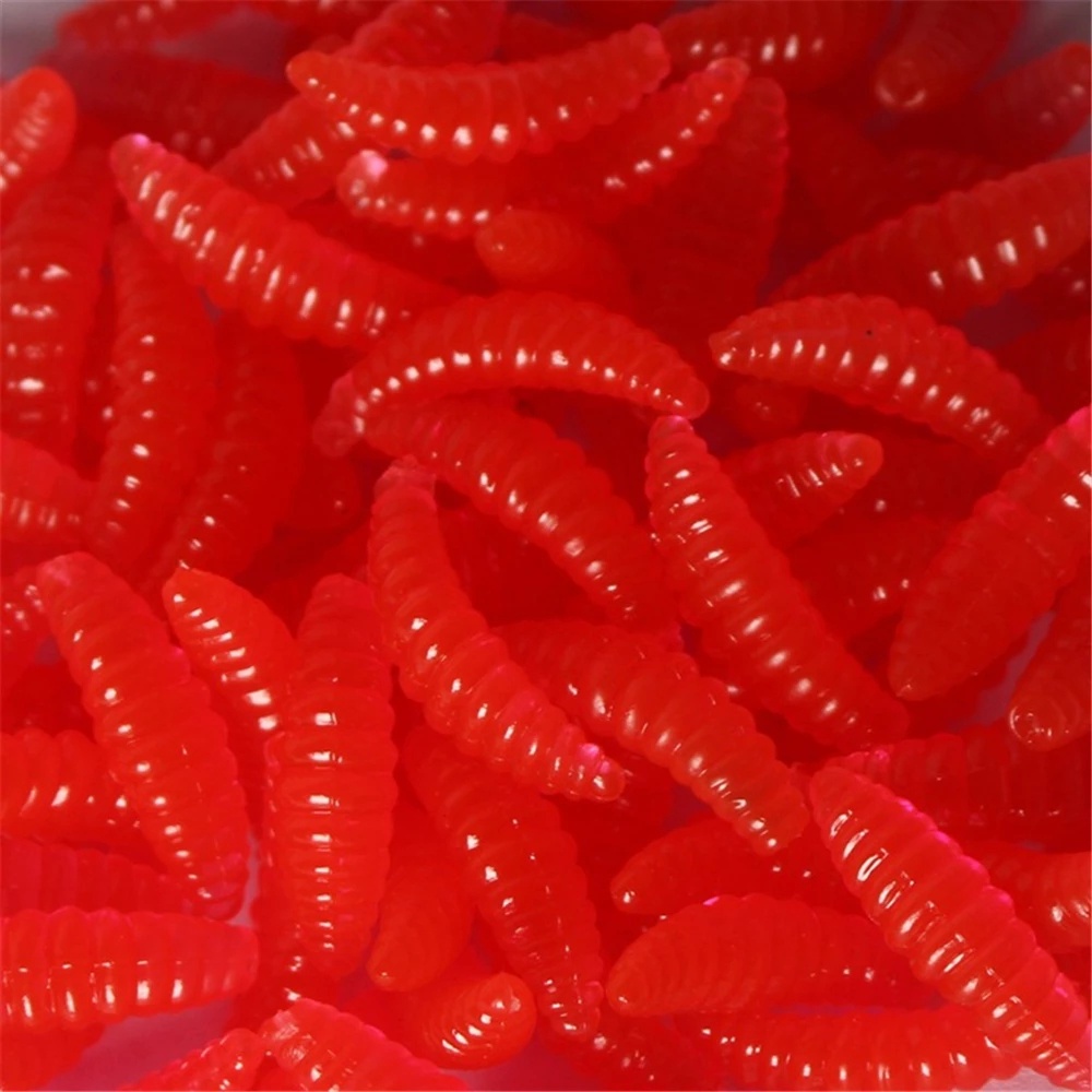 (50 Pcs) Umpan Pancing Soft Bait Bentuk Cacing Imitasi Ukuran 2cm