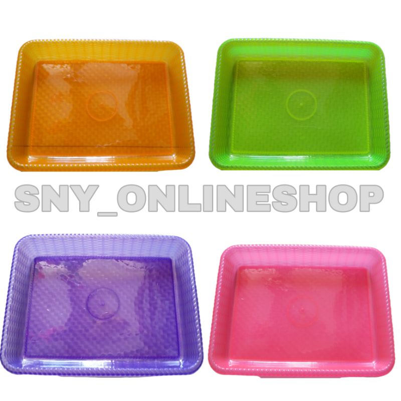 Nampan Kotak Plastik / Nampan Plastik Model Anyam Ukuran L Calista