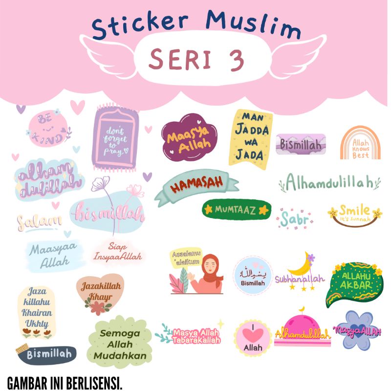 

sticker muslim seri 3 hijab stiker scrapbook jurnal binder