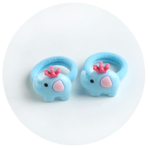 LRC Ikat Rambut Sweet Blue Shape Decorated Pure Color Hair Band (2pcs)