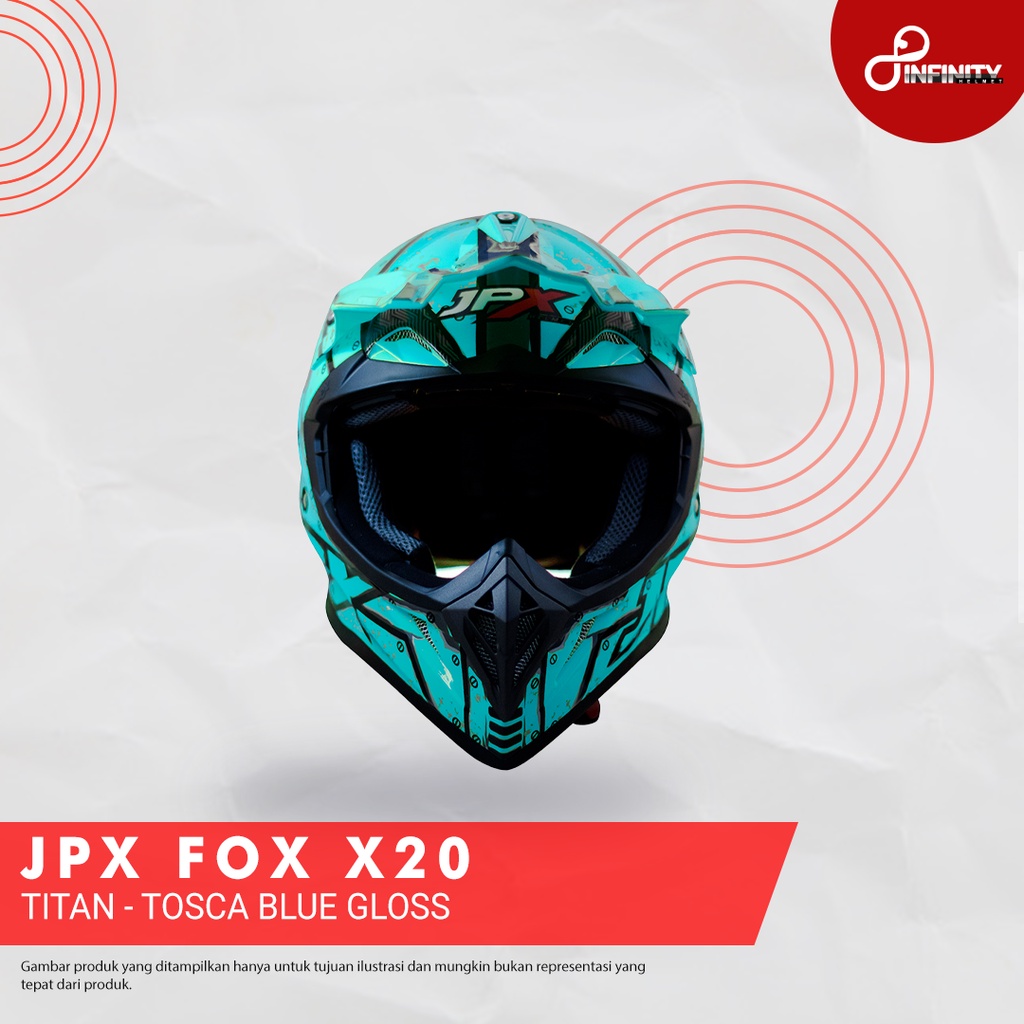 JPX FOX1 - X20 Titan - Cross - Racing - Full Face - Helm Keren - Helm Bagus