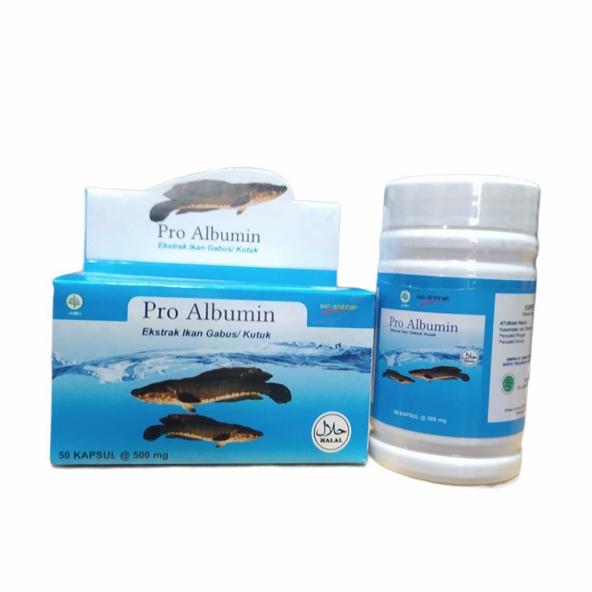 PRO Albumin Ekstrak Ikan Gabus / SAH Ekstrak Albumin Ikan Gabus 60 Kapsul / Azzayan Albumin Ekstrak Ikan Gabus / Albustamax 60 Kapsul / Albumin Fit Inayah 60 kapsul