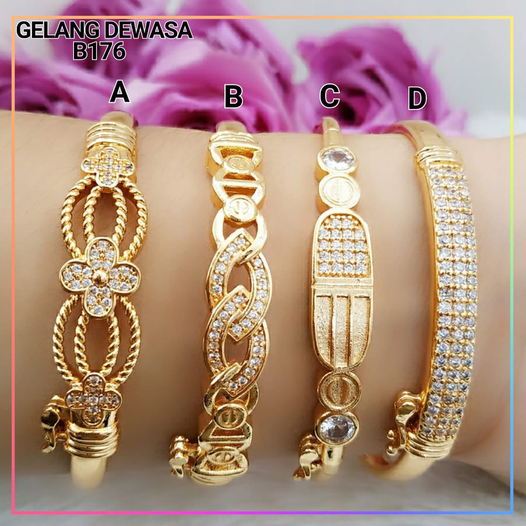 Gelang xuping gelang dewasa bangkok mata lapis emas gold B176