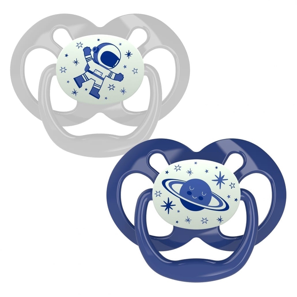 Dr. Brown's Advantage Pacifier Glows In The Dark Stage 2 ( 6-18m) 2 Pack Empeng Bayi