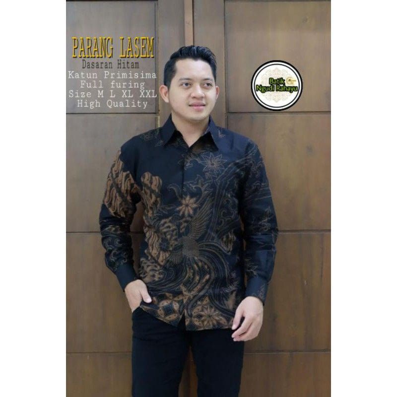 BAJU BATIK PRIA ATASAN PRIA LENGAN PANJANG LAPIS FURING KATUN