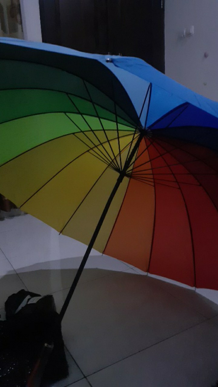 Payung Golf Pelangi Rainbow 16 Jari Jumbo Layar