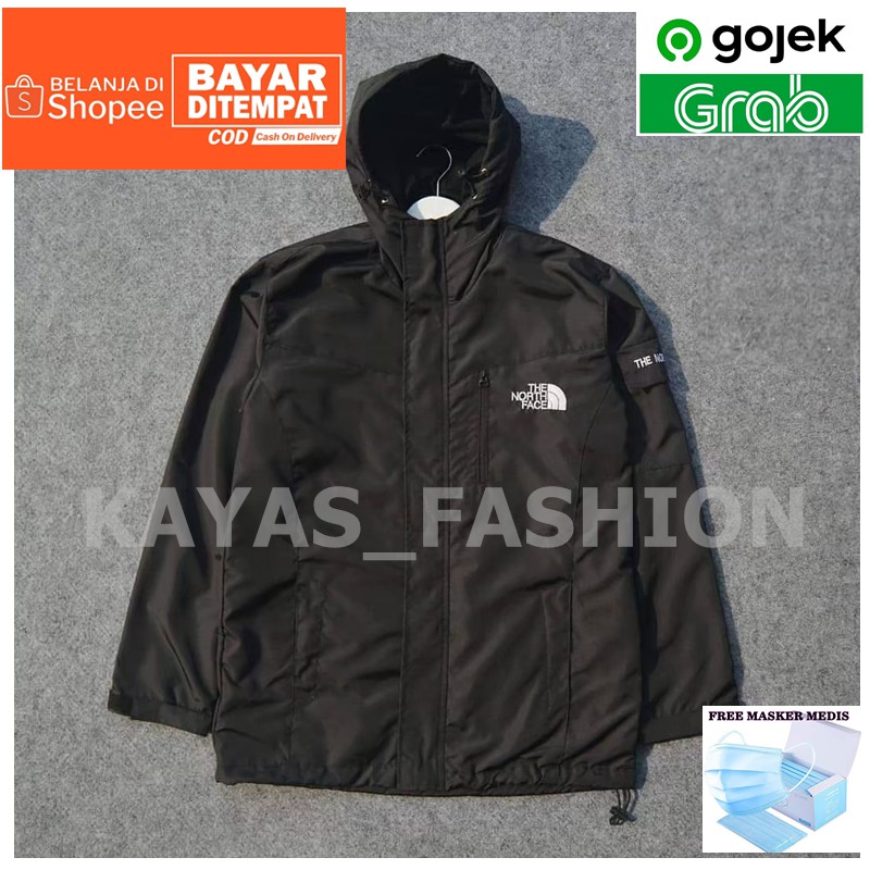 Jaket Parasut outdoor TNF saku samping Waterproof jaket murah thenorthface jaket tnf hitam  THE NORTH FACE JAKET OUTDOOR PRIA ANTI AIR / JAKET GUNUNG PRIA / JAKET TNF PRIA