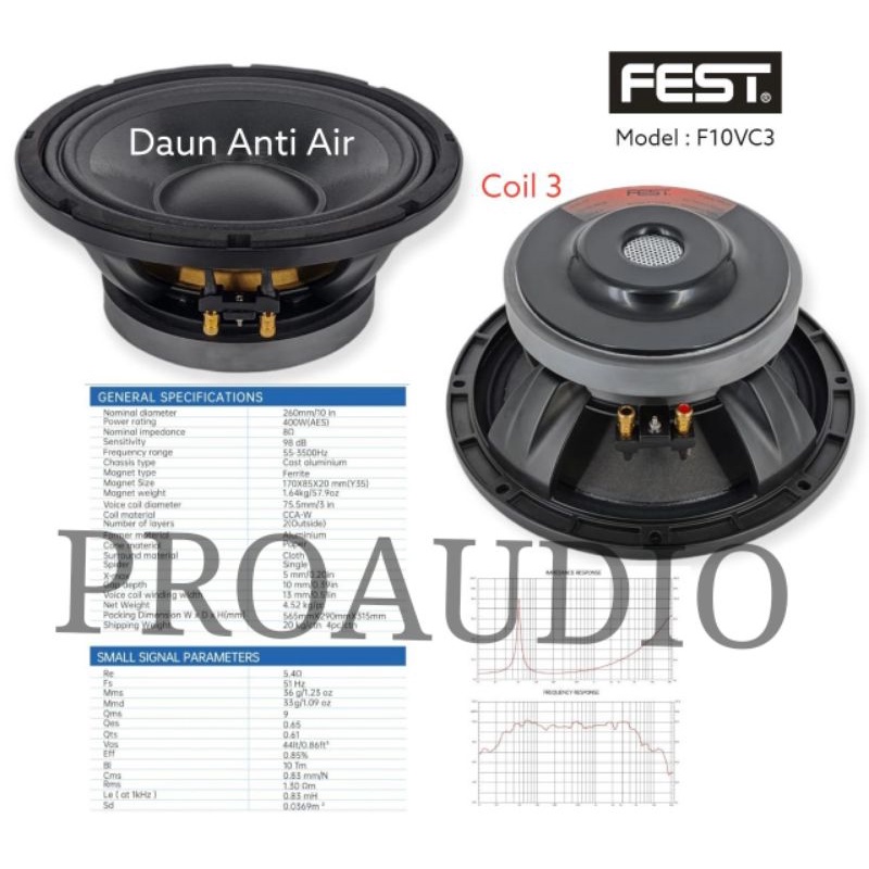 Speaker 10 Inch Fest F10VC3 F 10 VC 3 F 10VC3 Original Dijamin Mantap