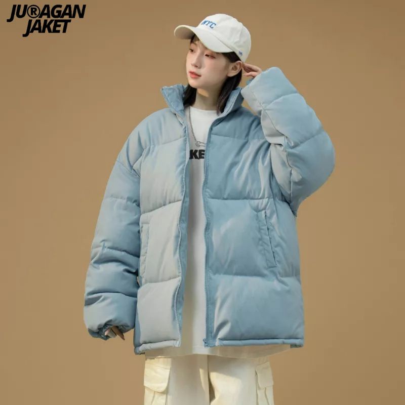 Jaket Musim Dingin Mantel Gelembung warna-warni Harajuku