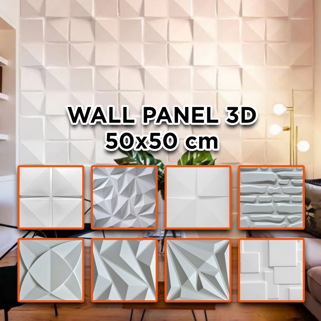 Wall Panel 3D PVC 50x50 Wallpaper Desain Interior Rumah Series 1