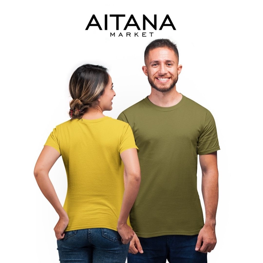 Aitana - Baju Kaos Polos Dewasa Pria Wanita Bahan Combed 30s