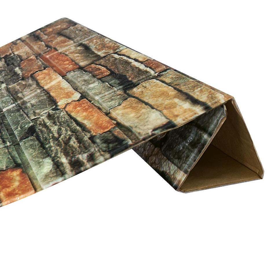 ➴ TBESHOPINDO Walpaper Dinding 3D Motif Foam Batu Bata Walpaper Matougui ●