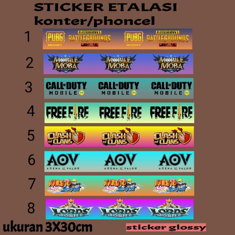 

STICKER ETALASI KONTER /PHONCEL I9W2