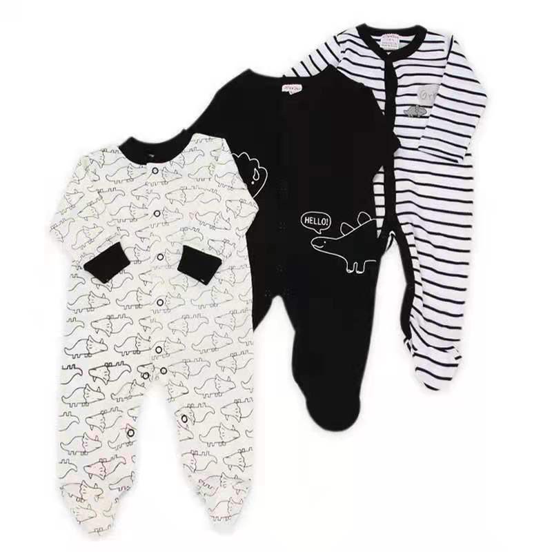 BABY K2 - Sleepsuit baby isi 3 pcs motif hello black