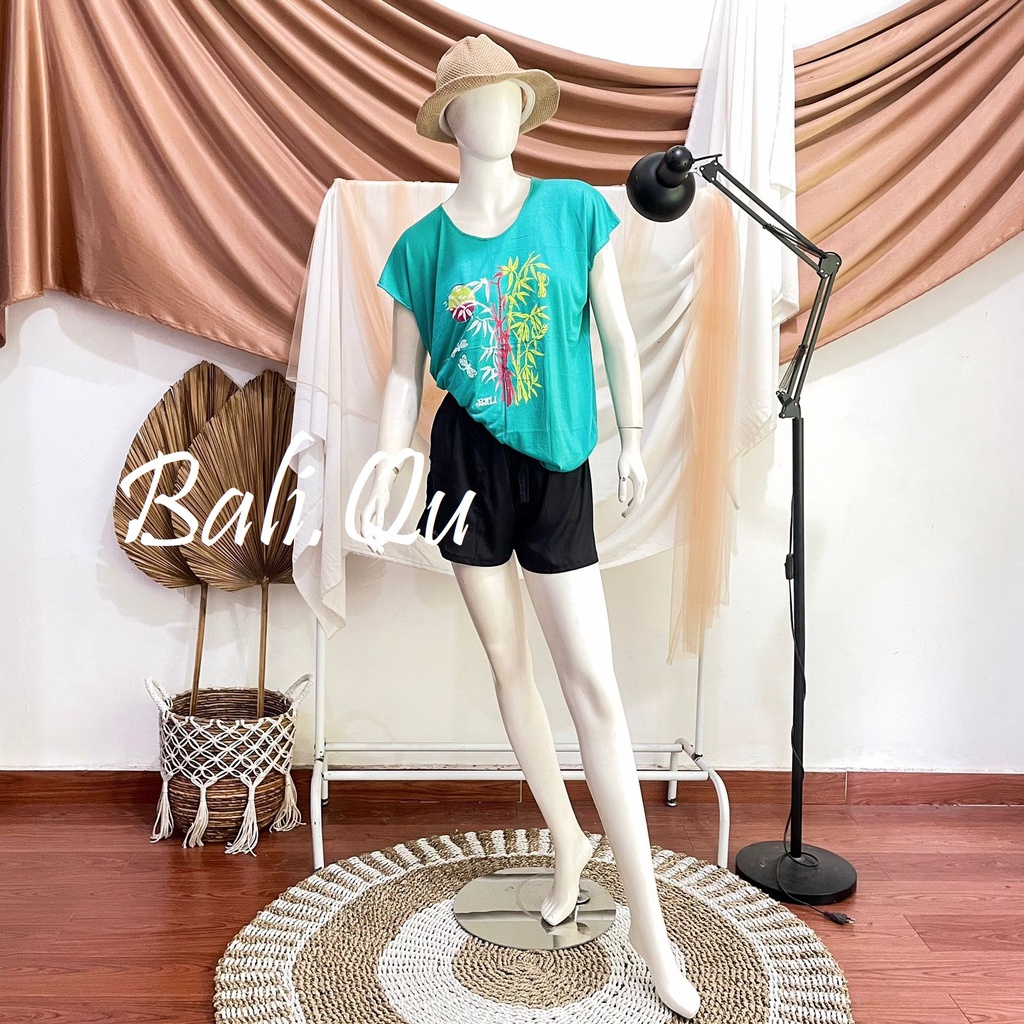 Baju Atasan Kaos Bambu Bali XL Kain Halus-TOSCA