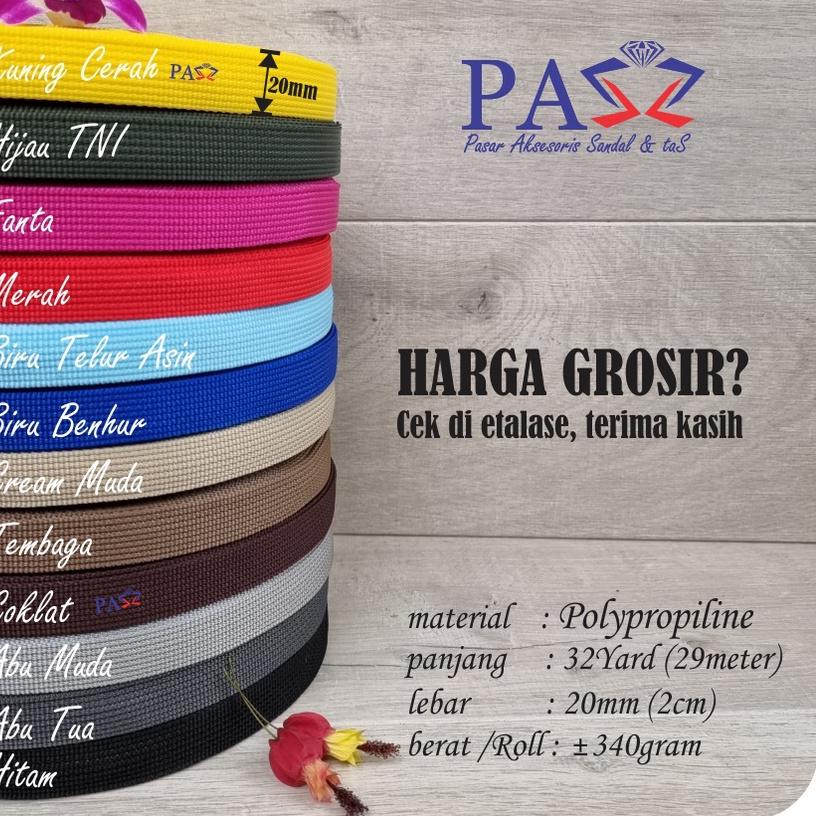 

Berkualitas Webbing 2cm F72 1Roll isi 32yard