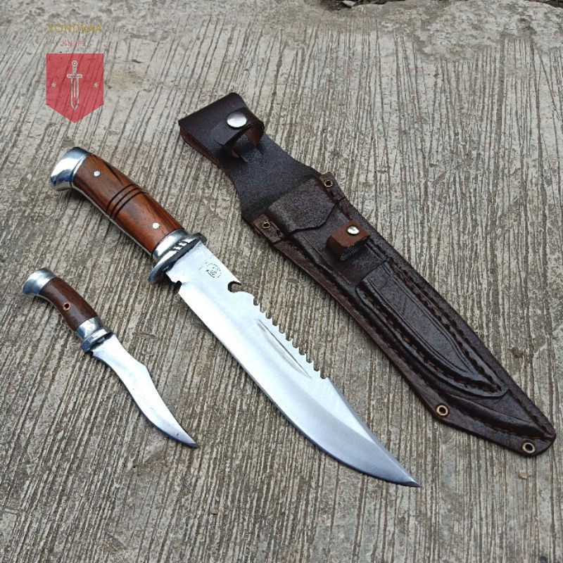 BISA COD ( COD / Bayar ditempat )  Pisau survival / pisau bowie / pisau rambo set TERMURAH