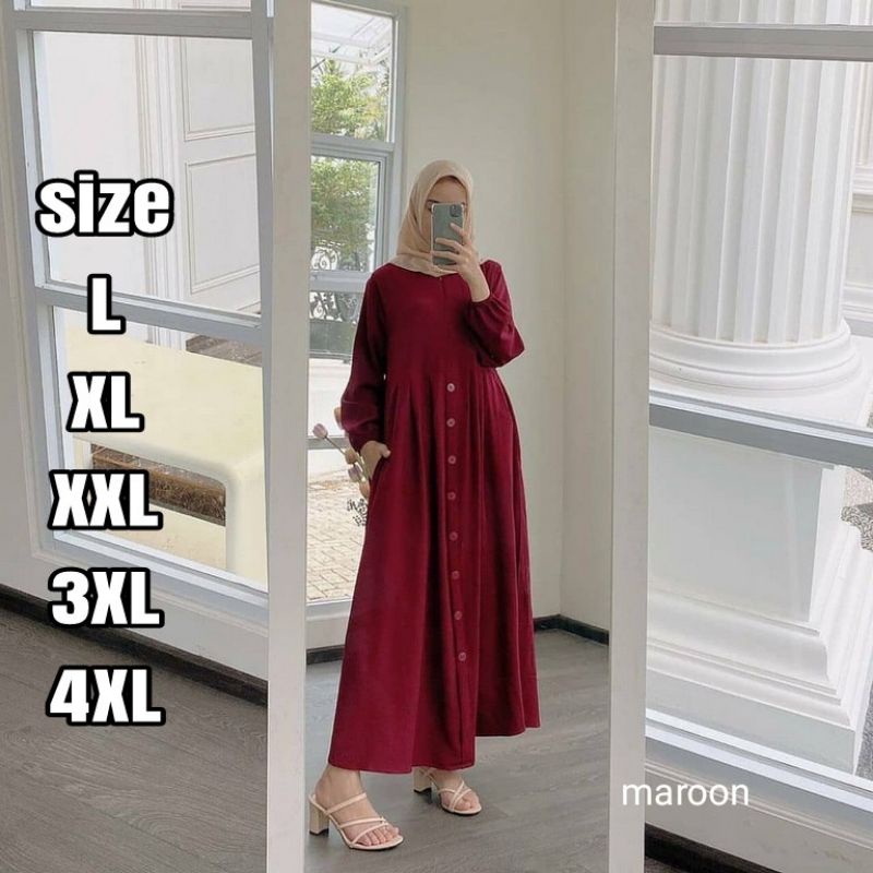 MAUDY DRES BAHAN MANGGOCREPE SIZE JUMBO L XL XXL XXXL XXXXL