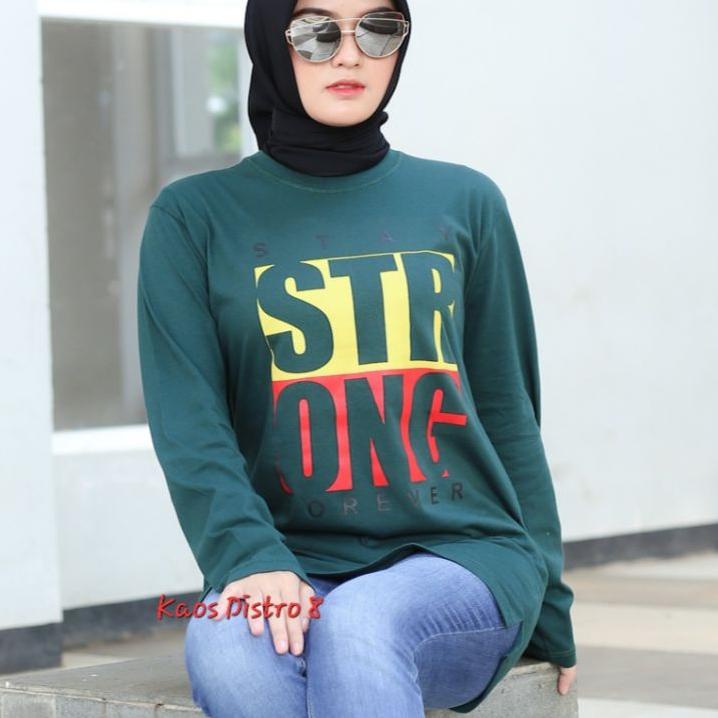 Muraaaahh.. Terlaris Kaos Forever Atasan Wanita Dewasa Lengan Panjang Kaos Tunik hijab Zolaqu Style