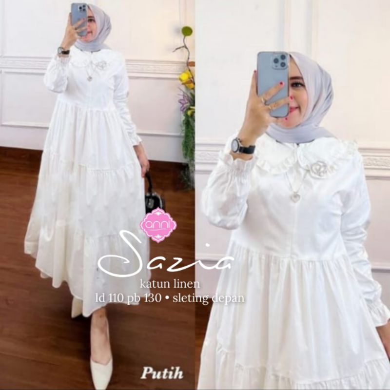 sazia dress warna putih