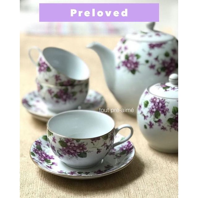 Teacup saucer per SET ceramic 150ml | cangkir gelas keramik motif bunga | Royal Heritage | Teapot | 