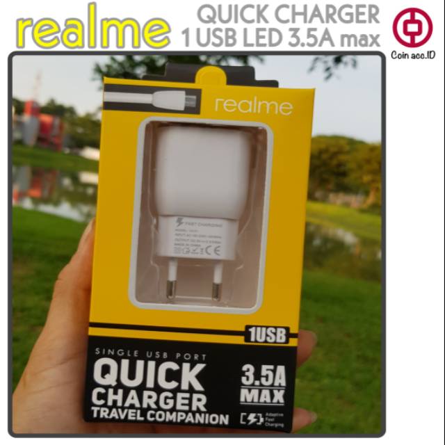 Casan/carger/CHARGER REALME (oppo) 3.5A LED QUICK CHARGER 1 usb untuk realme 2/3/5/c1/c2