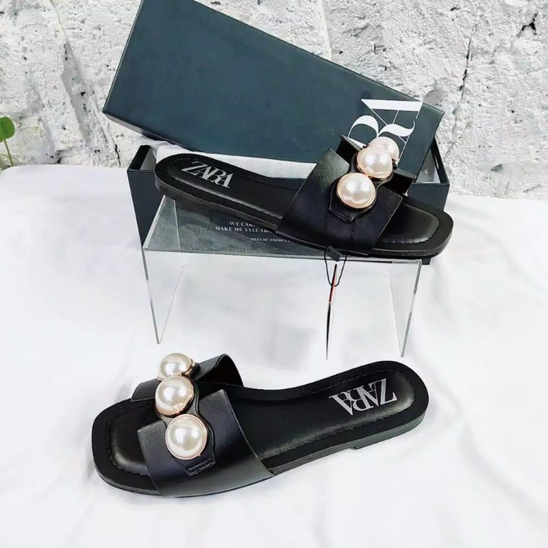 Zara Pearl Flat Sandal