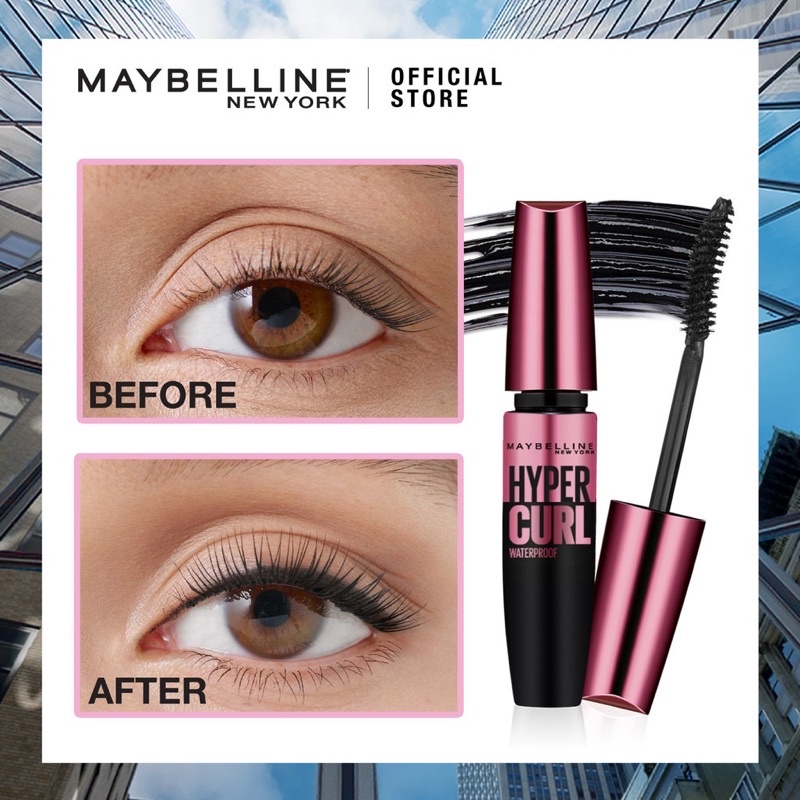 MAYBELLINE Black Mascara Waterproff - Hyper Curl / The Falsies Push Up Drama / The Colossal Magnum Black / The Falsies Lash Lift