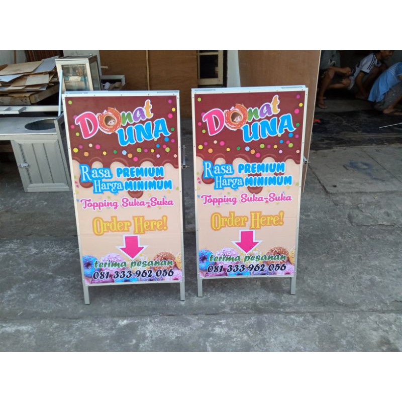 STANDING BANNER SPANDUK ALUMUNIUM JUALAN CUSTOM