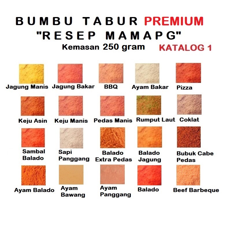 250 gr Bumbu Tabur Premium Bubuk Tabur Bumbu Keripik Kentang Lidi Ayam Makaroni Jamur Tahu Penyedap Rasa