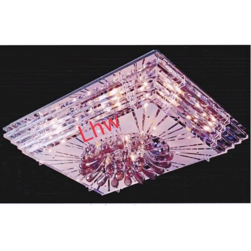 lampu hias plafon LED remote persegi panjang dekorasi ruang tamu ruang keluarga